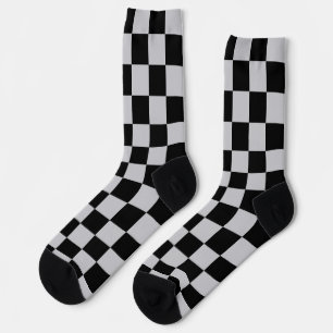 Calcetines Diseño del patrón Ash Gray Gray Checker