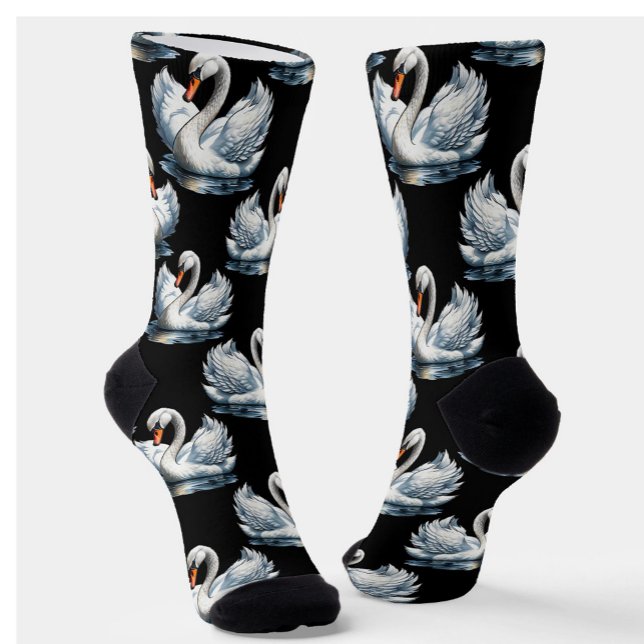 Calcetines Diseño del patrón de aves de cisne (Subido por el creador)