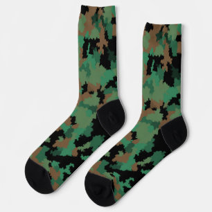 Calcetines Diseño del patrón de camuflaje de la selva verde d