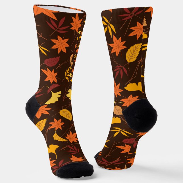 Calcetines Diseño del patrón de hojas de otoño (Angular)