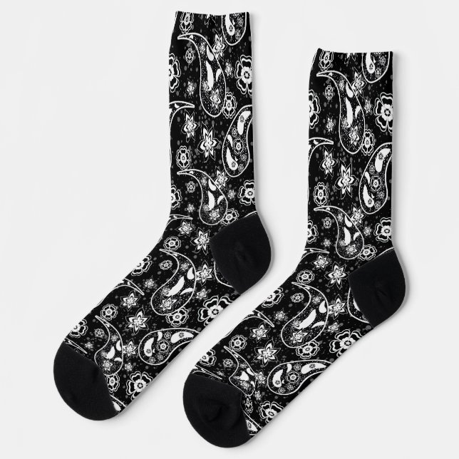 Calcetines Diseño del patrón de Ilustracion Paisley floral ne (Izquierda)