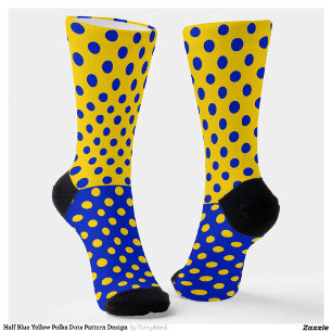 Calcetines Diseño del patrón de puntos de polka amarillo medi