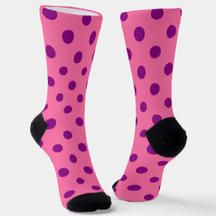 Calcetines Diseño del patrón de puntos de polka rosado púrpur