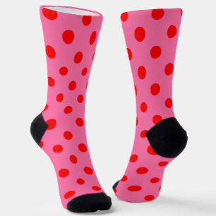 Calcetines Diseño del patrón de puntos de polka rosados sobre