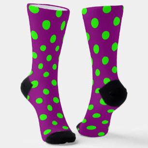 Calcetines Diseño del patrón de puntos de polka verde sobre p