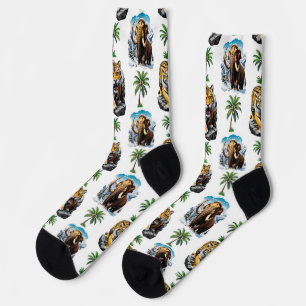 Calcetines Diseño del patrón del tigre de Sabertooth Age Mamm