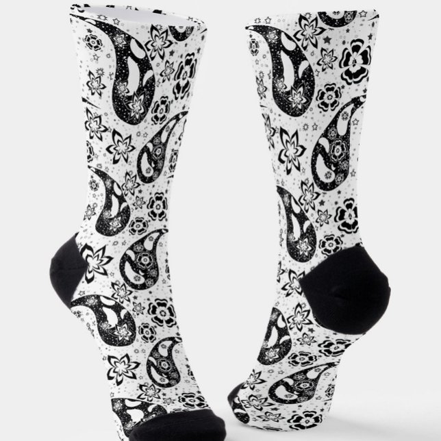 Calcetines Diseño del patrón Paisley floral blanca (Subido por el creador)