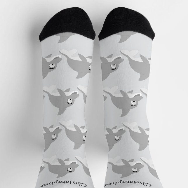 Calcetines Diseño Delfín Gris (Arriba)