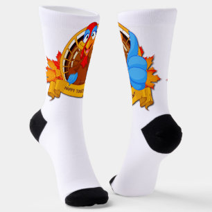 Calcetines Diseño divertido de Acción de Gracias al estilo de