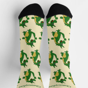 Calcetines Diseño Dragón Verde