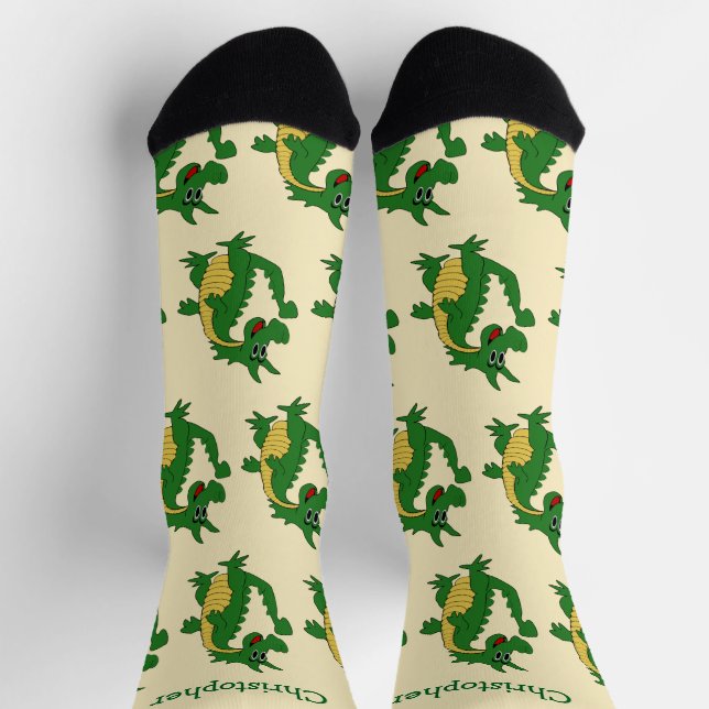 Calcetines Diseño Dragón Verde (Arriba)