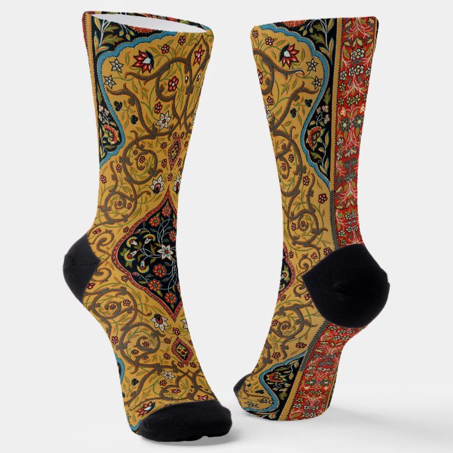 Calcetines Diseño elegante de alfombra persa antigua (Angular)