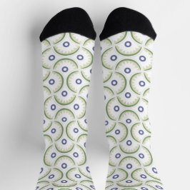 Calcetines Diseño elegante de vieira azul y blanco
