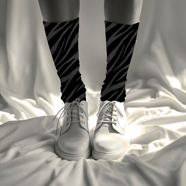 Calcetines Diseño elegante y moderno Cebra negra y gris (Subido por el creador)