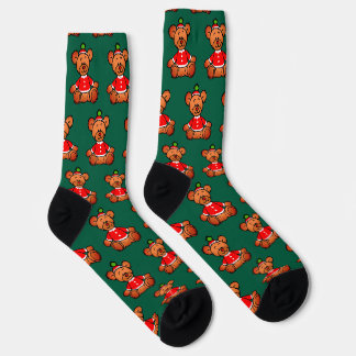Calcetines Diseño festivo de osito de peluche de Navidad