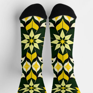 Calcetines Diseño floral geométrico vibrante