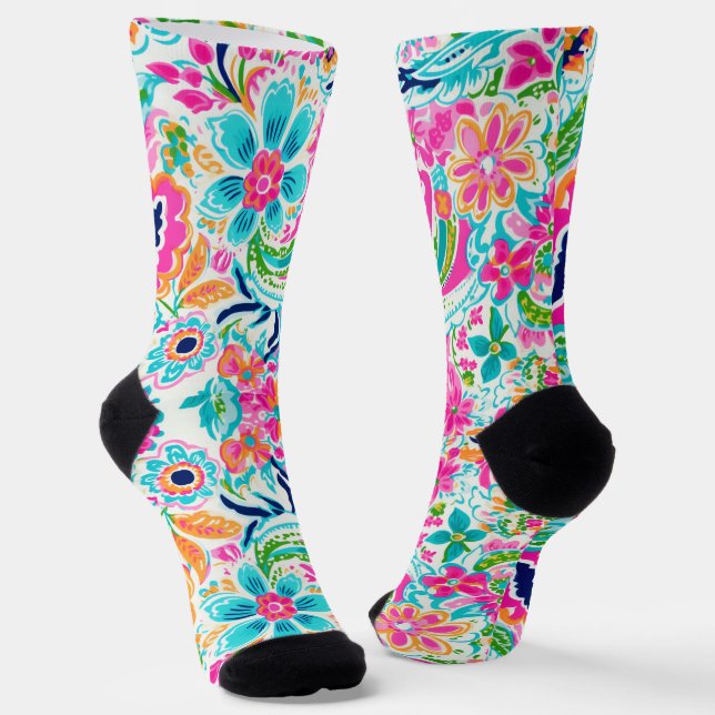 Calcetines diseño floral paisley (Angular)