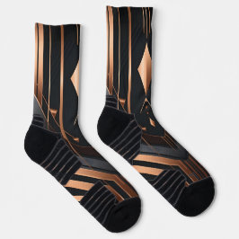 Calcetines Diseño geométrico de cobre y plata Art Deco