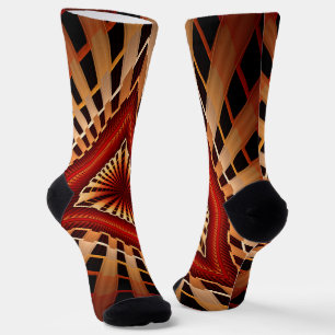 Calcetines Diseño gráfico fractal moderno de 3D Fantasy Netwo