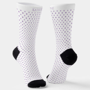Calcetines Diseño personalizado de luz lavanda púrpura blanco