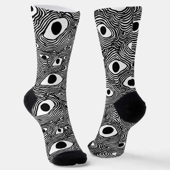 Calcetines Diseño psicodélico en blanco y negro (Angular)