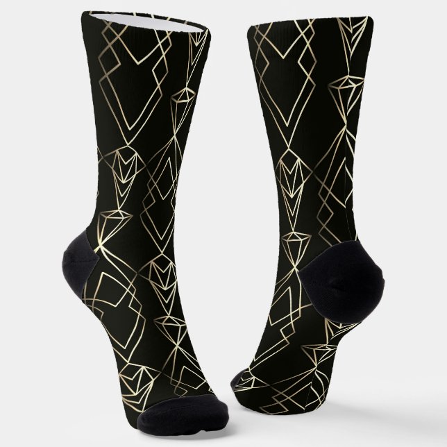 Calcetines Diseño retro clásico en negro y oro (Angular)