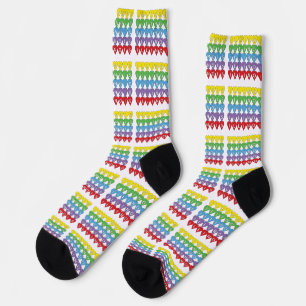 Calcetines Diseño tipográfico del corazón de Illinois colorid