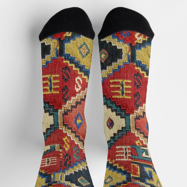 Calcetines Diseño único de alfombras antiguas de Kilim (Arriba)