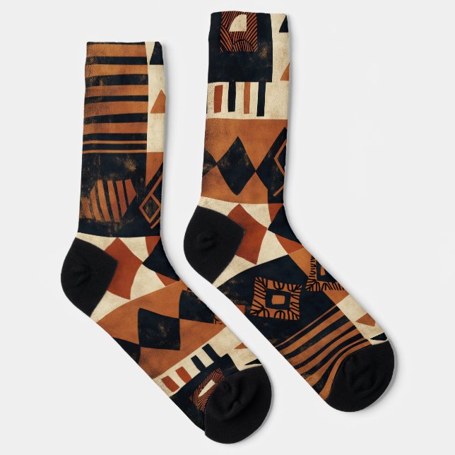 Calcetines Diseño vertical con elementos africanos Socks de e (Derecha)