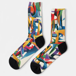 Calcetines Diseño vertical de las partes de letras del alfabe