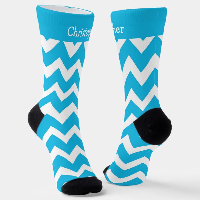 Calcetines Diseño Zig Zag Azul (Angular)