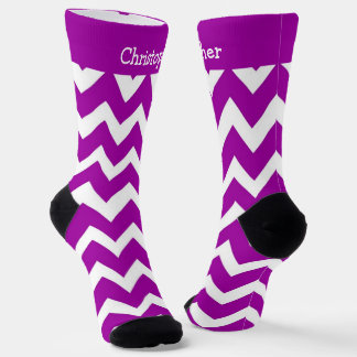Calcetines Diseño Zig Zag Púrpura