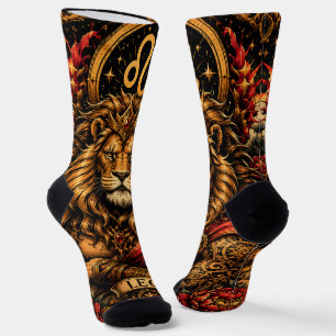 Calcetines Diseño zodiacal Leo masculino celestial