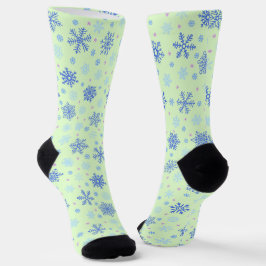 Calcetines Diversas formas Copo de nieve Pastel Verde Primave