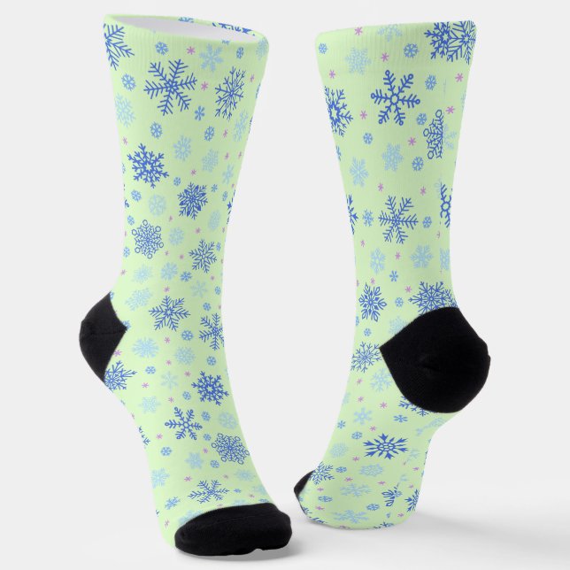 Calcetines Diversas formas Copo de nieve Pastel Verde Primave (Angular)
