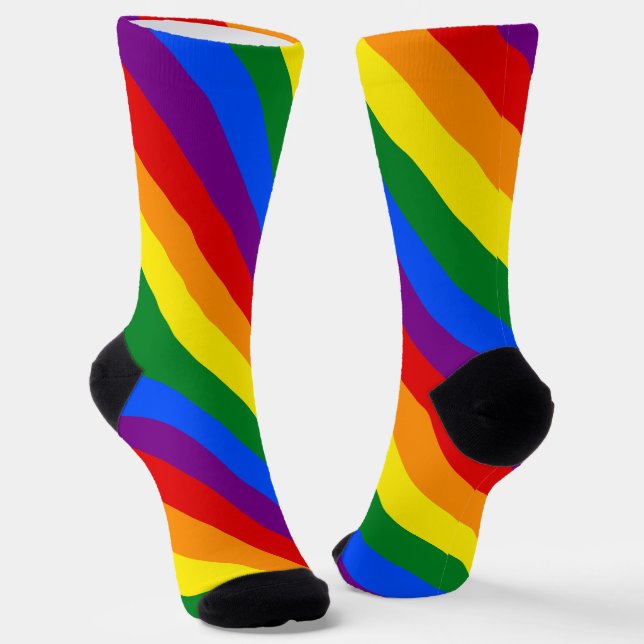 Calcetines Diversidad del orgullo arcoiris Inclusión de derec (Angular)