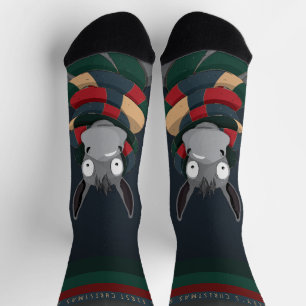 Calcetines Diversión Festiva Divertida Burro Invernal Azul Os