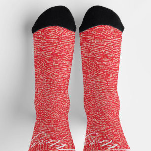 Calcetines Diversión Simple Dibujado a Mano Feliz Navidad Fie