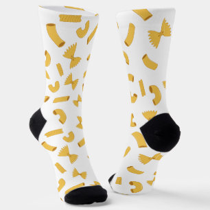 Calcetines Divertido patrón de pasta macarrones en blanco