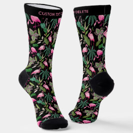 Calcetines Divertido Personalizado de flamencos rosados tropi