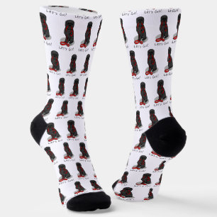 Calcetines Divertido ¡Vamos! Pasear Affenpinscher (Negro Natu