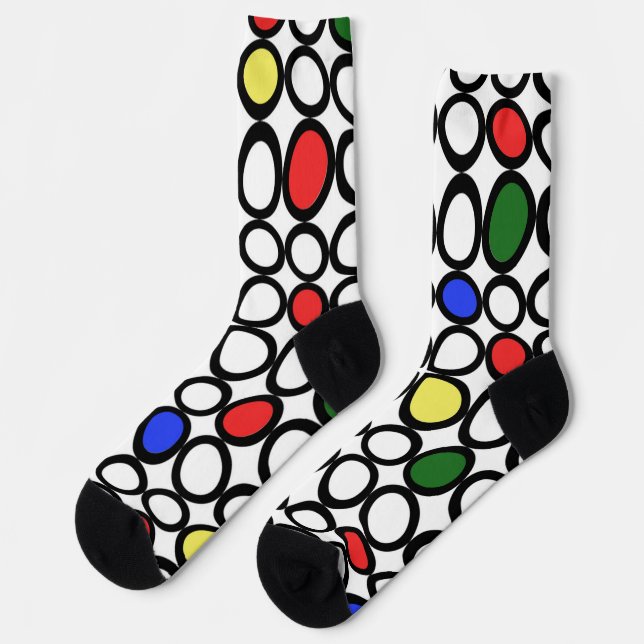 Calcetines Divertido Wiggle Circles Art Crazy Socks (Izquierda)