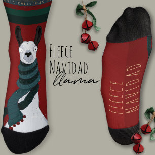 Calcetines Divertido y Festivo “Fleece Navidad” Llama Chiste
