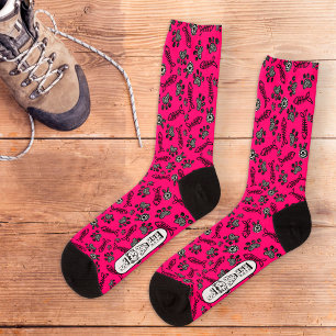 Calcetines Divertidos amantes de gatos Kawaii lindos rosa cal