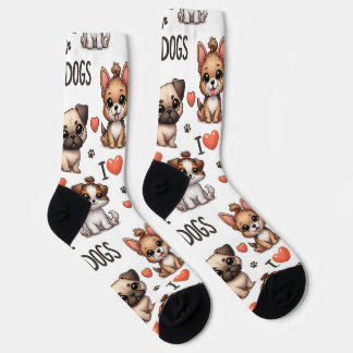 Calcetines divertidos con I Love Dogs , Adorable a