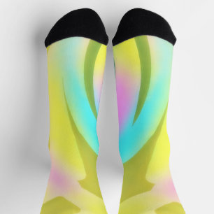 Calcetines divertidos de arte abstracto amarillo d