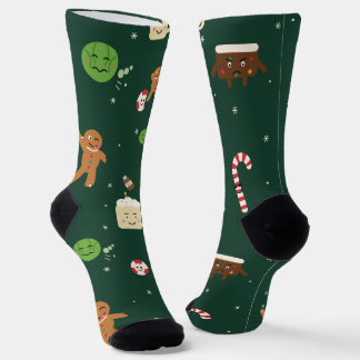Calcetines divertidos de comida navideña traviesa