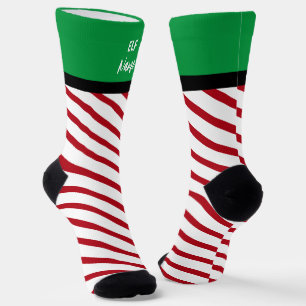 Calcetines divertidos de elfo de Navidad con nombr