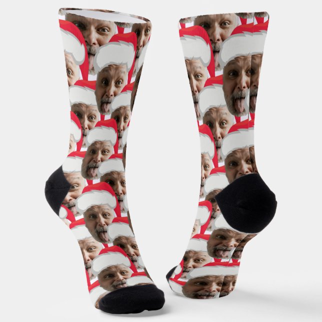 Calcetines divertidos de Navidad rojos con la cara (Angular)