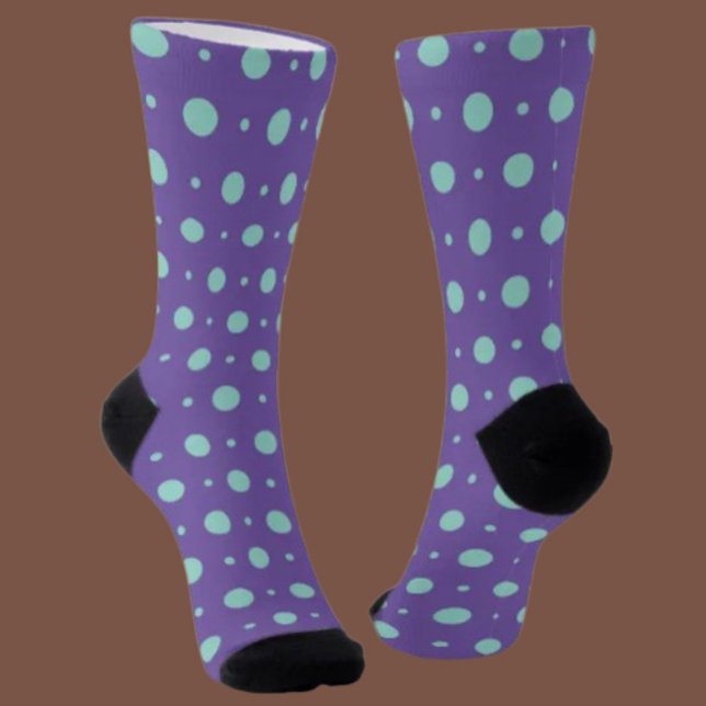 Calcetines divertidos de tripulación con lunares – (Subido por el creador)